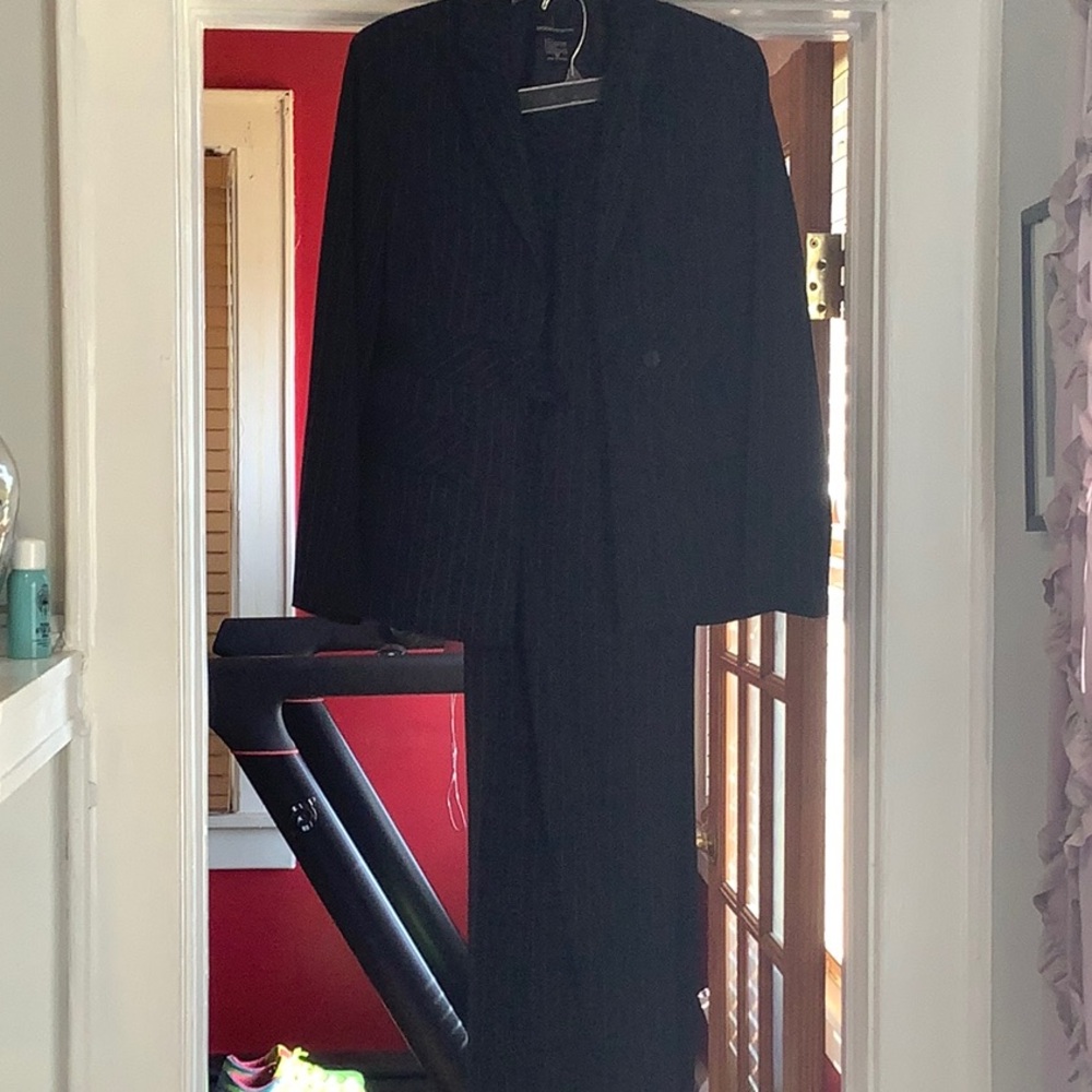 Men's Black Pinstripe Suit